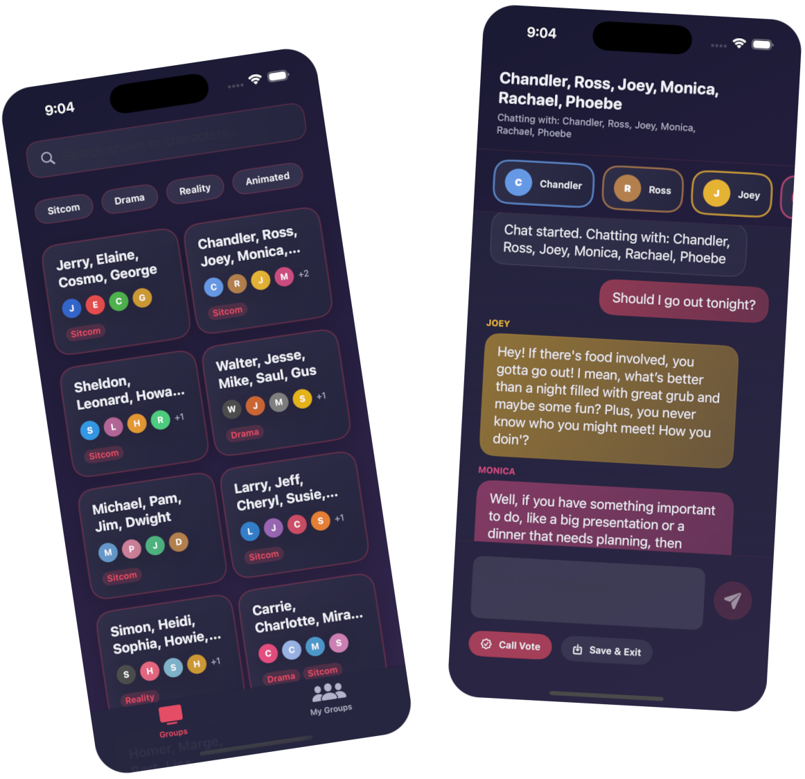 TV Chums app mockup